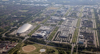 aerial view of Milton Keynes town centre, UK