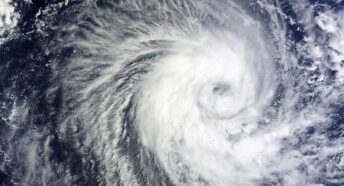 Photograph of the eye of hurricane.