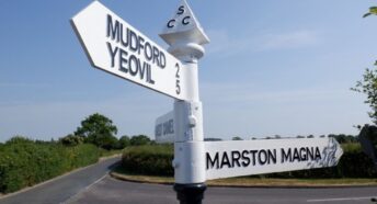 black and white fingerpost roadsign