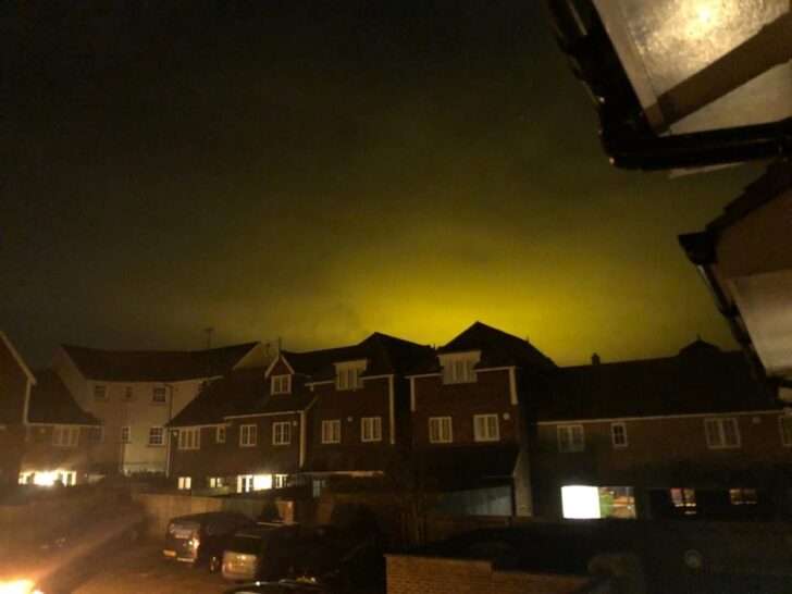 Light pollution emitted by Thanet Earth